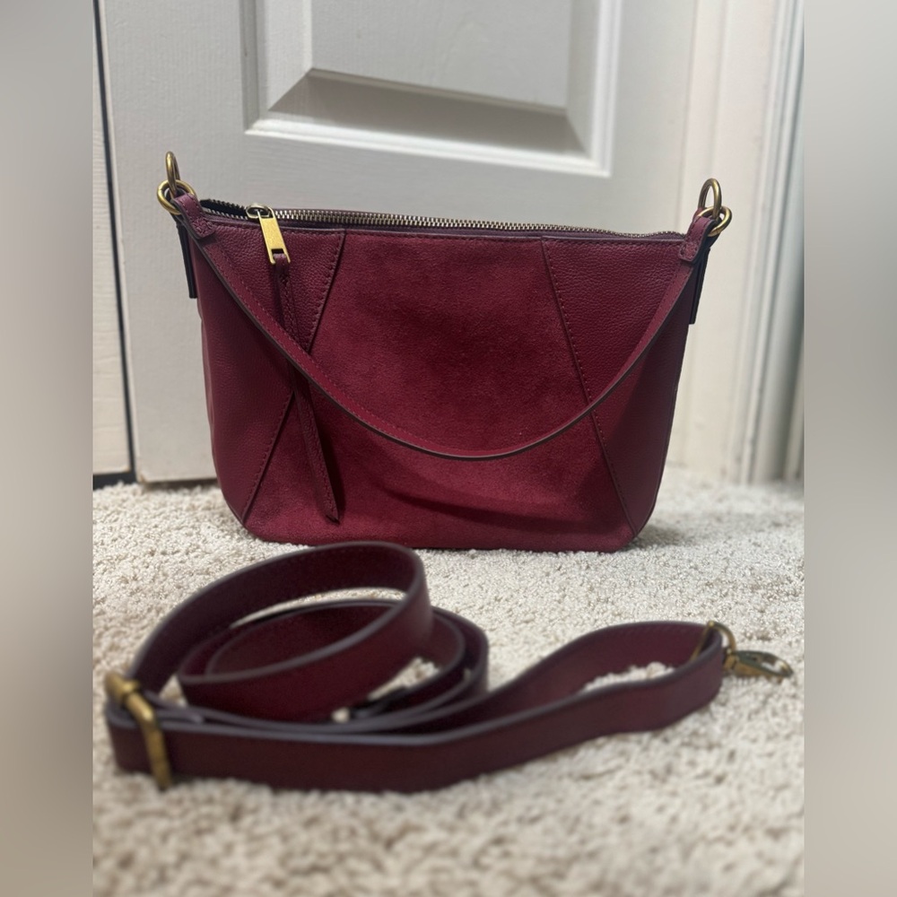 Fossil Skylar Suede and Leather Two-Way Bag